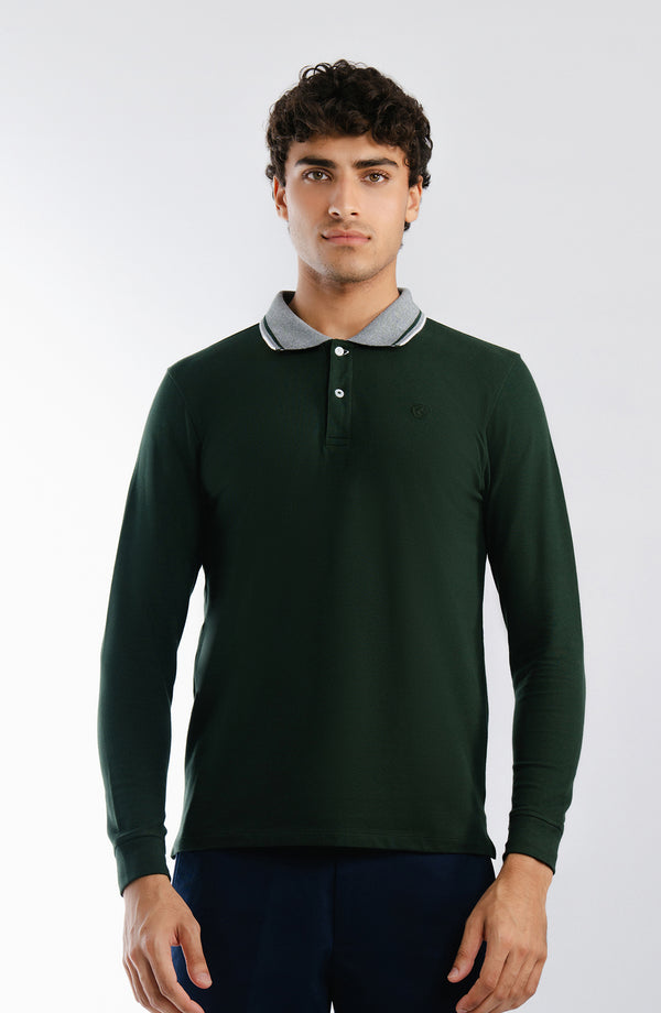 Stretch Pique Polo - Green