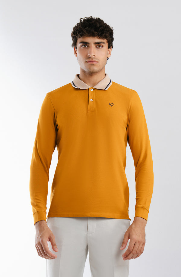 Stretch Pique Polo - Mustard