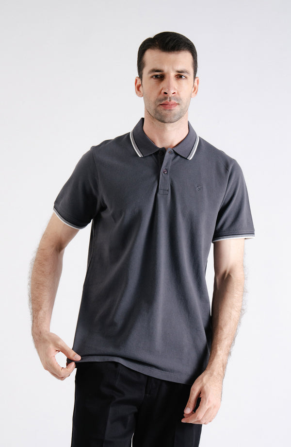 Half Sleeves Jacquard Polo Shirt