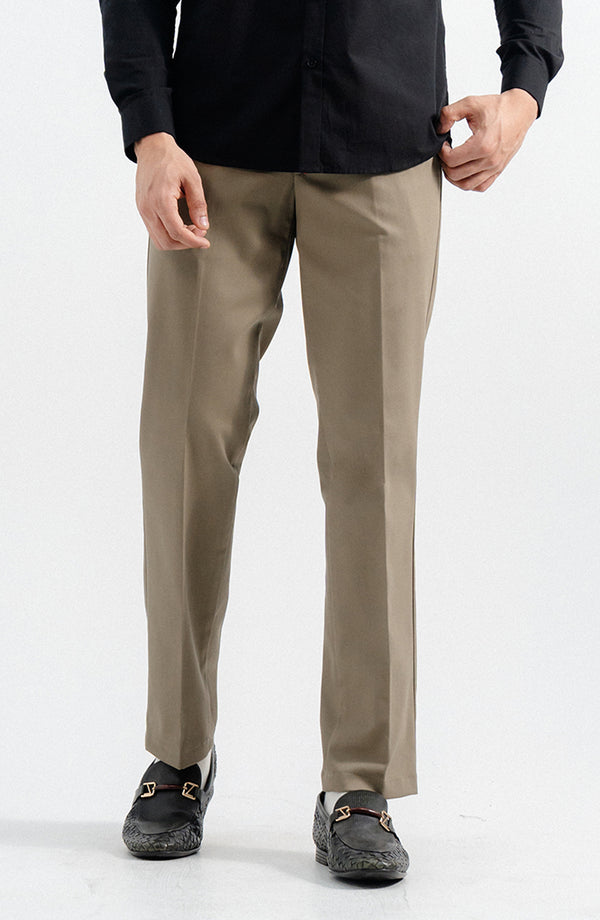 Wrinkle Free Slim Fit Pant - Brown