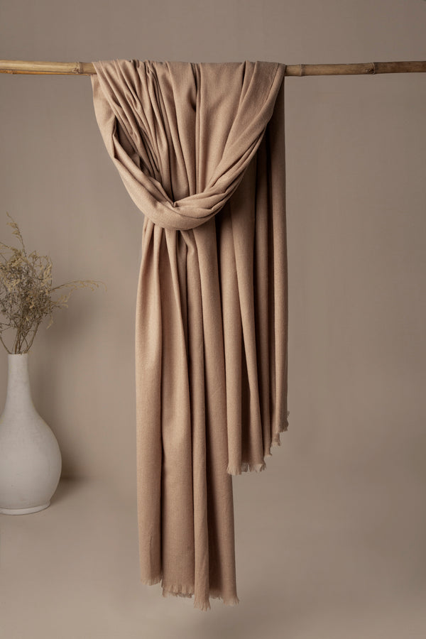 Premium Jacquard Wool Shawl - Brown