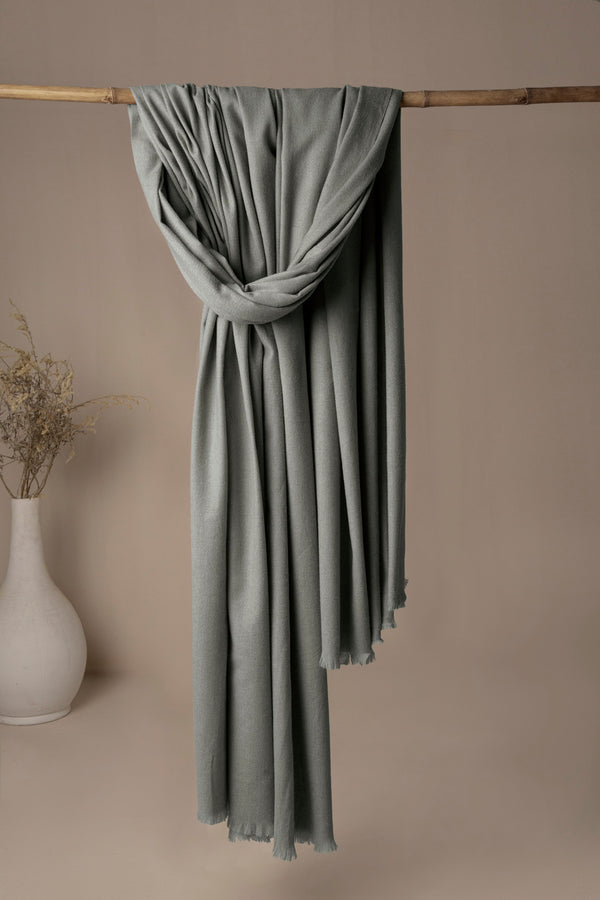 Premium Jacquard Wool Shawl - Grey