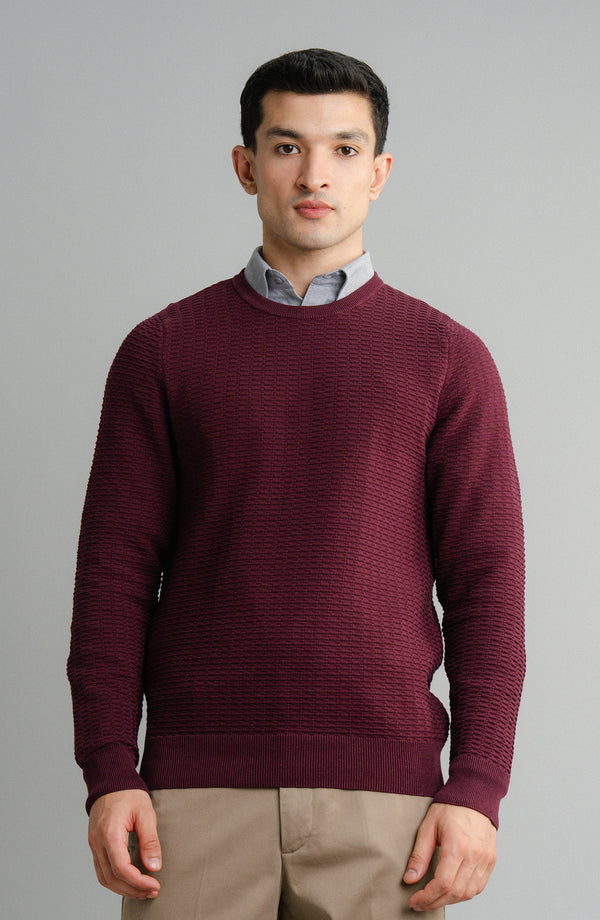 Cotton Sweater - Maroon