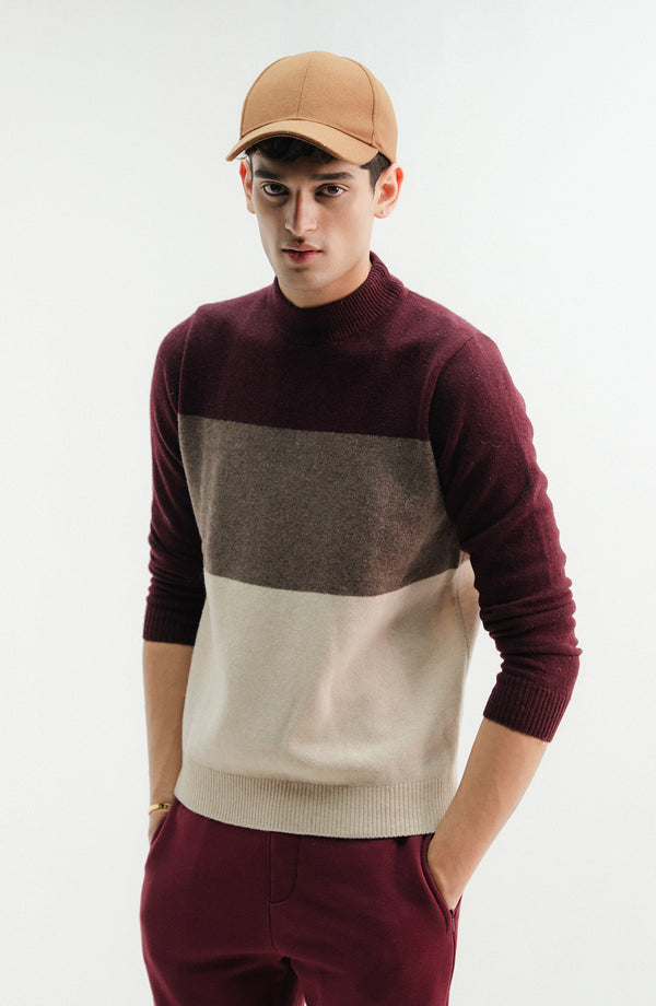 Lambs Wool Full Sleeves Mock Neck Designer