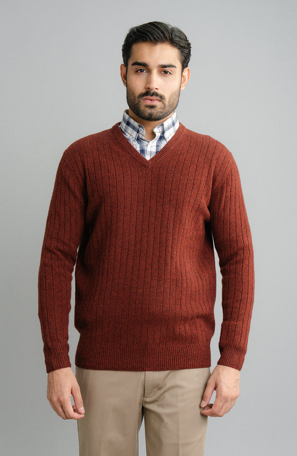 Lambs Wool V-Neck-Full Sleeves