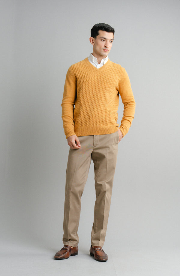 Lambs Wool V-Neck-Full Sleeves