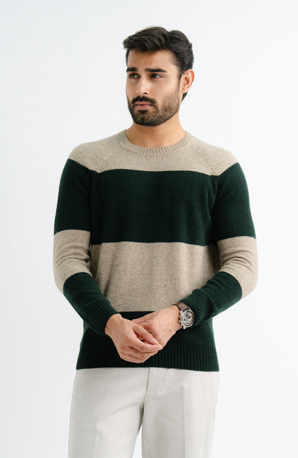 Lambs Wool Crew Sweater-Full Sleeves