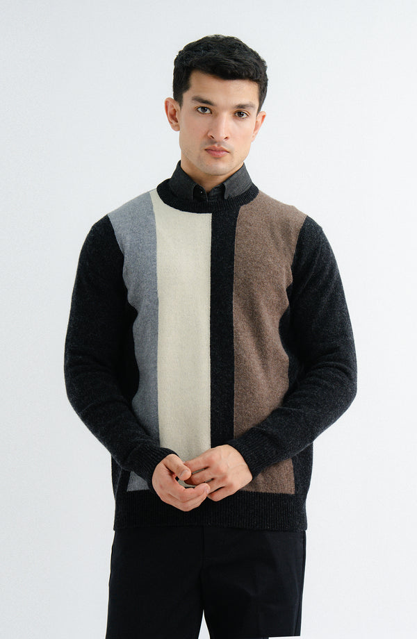 Lambs Wool Crew Sweater-Full Sleeves