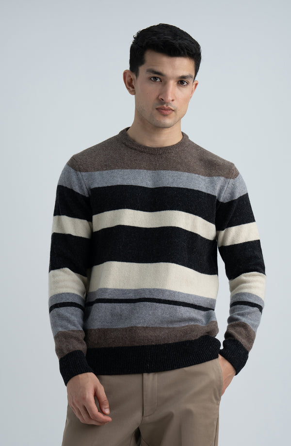 Lambs Wool Crew Sweater-Full Sleeves