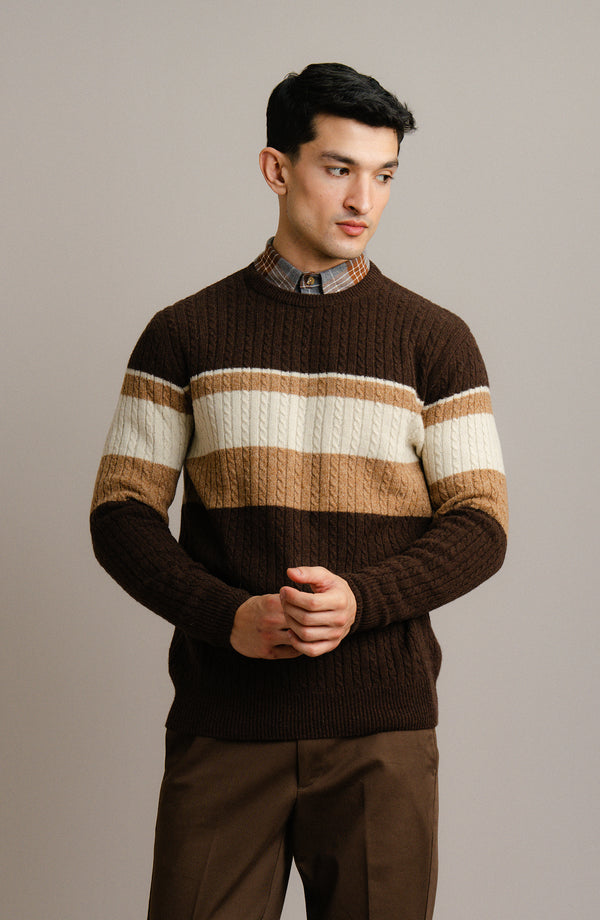 Lambs Wool Crew Sweater-Full Sleeves