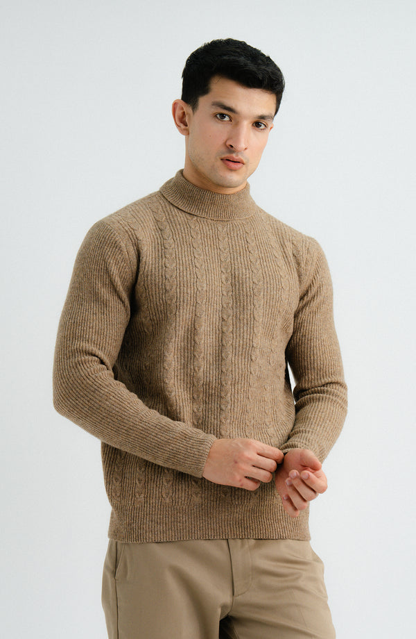 Lambs Wool Mock Neck-Full Sleeve