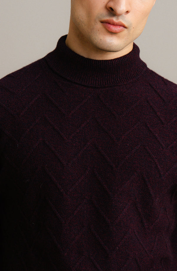 Lambs Wool Mock Neck-Full Sleeve