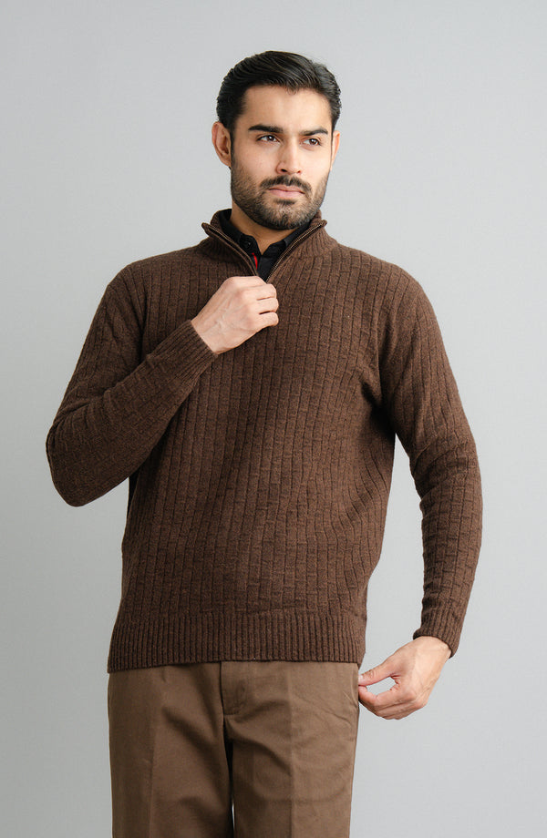 Lambs Wool Half Zipper-Full Sleeves