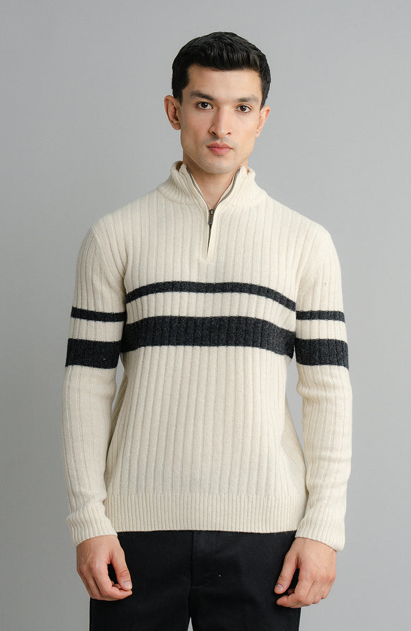 Lambs Wool Half Zipper-Full Sleeves