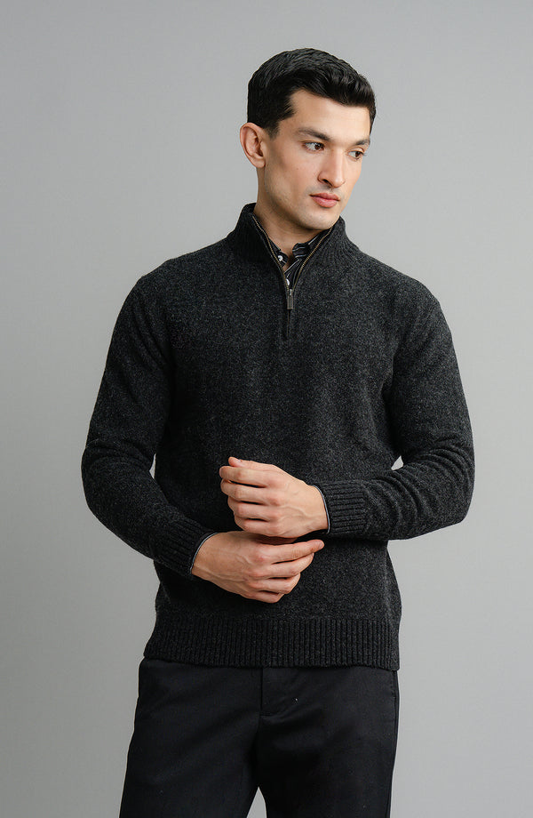 Half Zipper Sweater - Charcoal