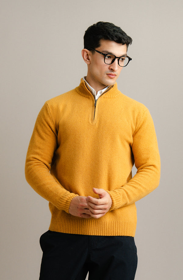 Half Zipper Sweater - Mustard