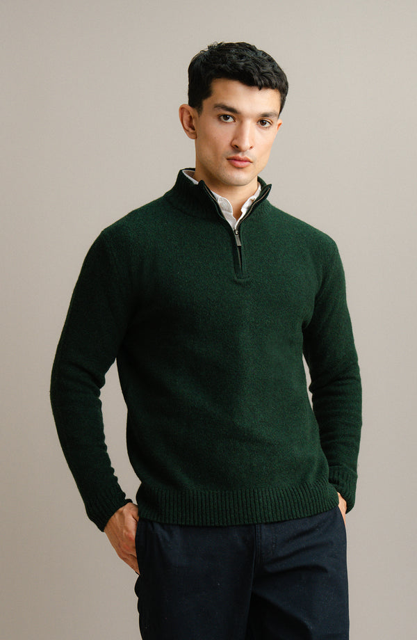 Half Zipper Sweater - Green