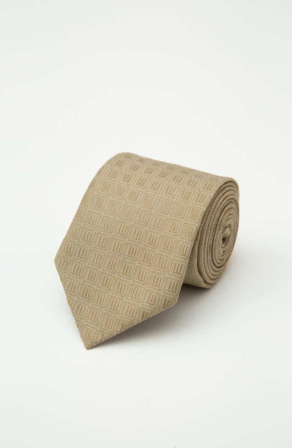 Cotton Microfibre Blend Tie - Sand
