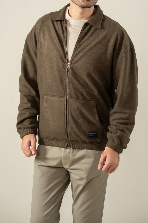 FLEECE HOODIE ZIPPER JACKET
