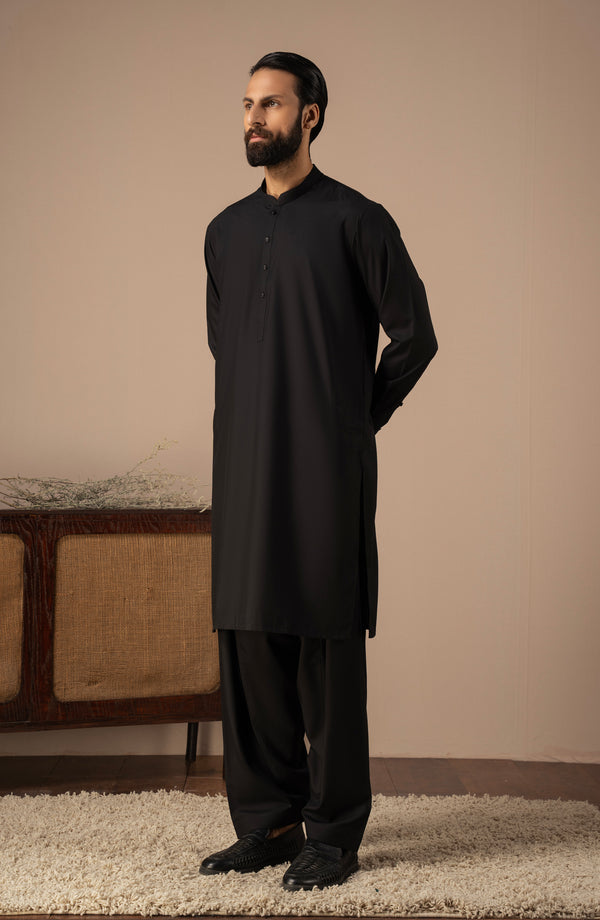 BASIC FANCY BAND COLLAR SHALWAR SUIT