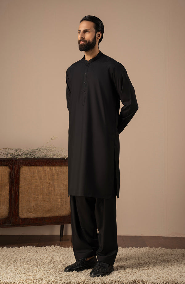 BASIC FANCY BAND COLLAR SHALWAR SUIT