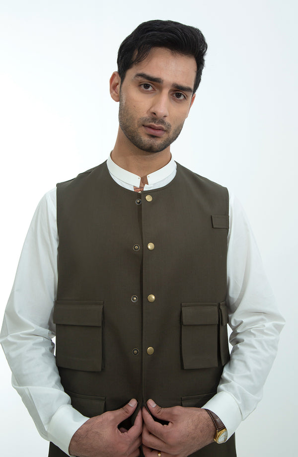 Fancy Waistcoat - Army Green