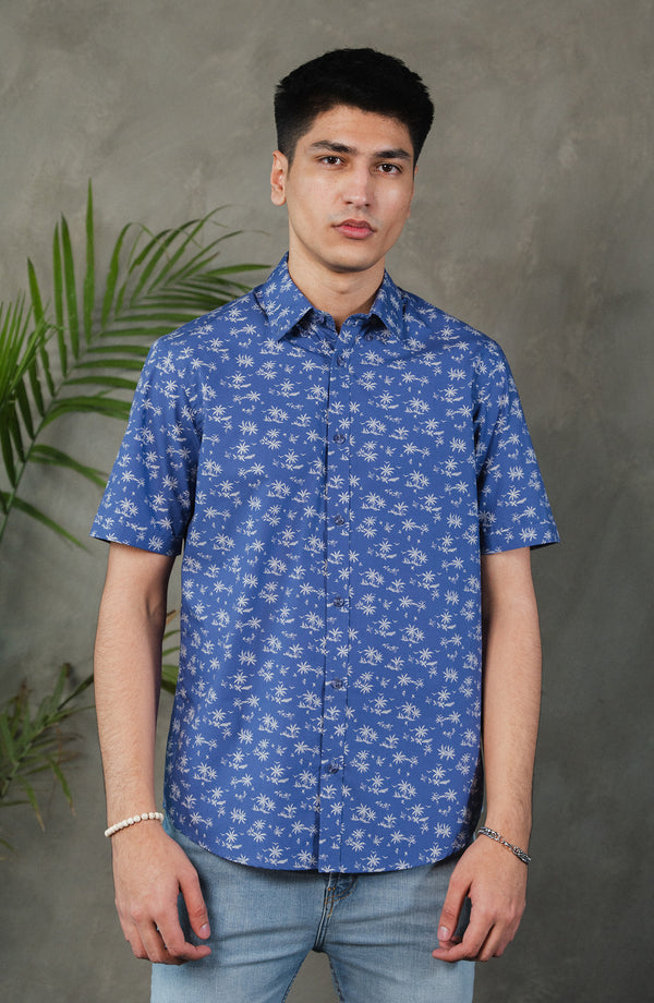 Half Sleeves Printed Cotton Shirt