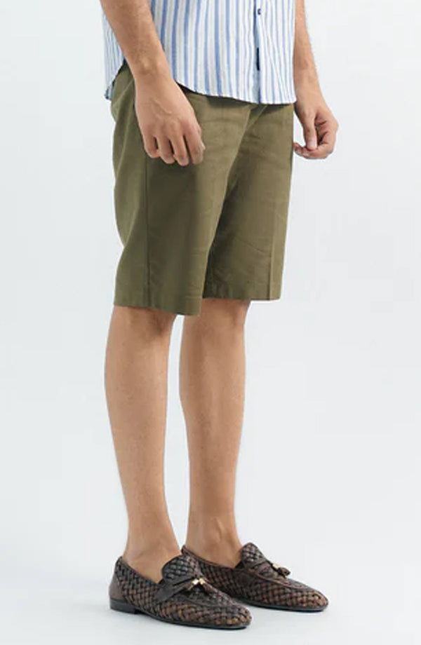 Linen Shorts - Olive