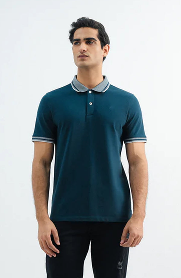 Stretch Teal Polo Shirt