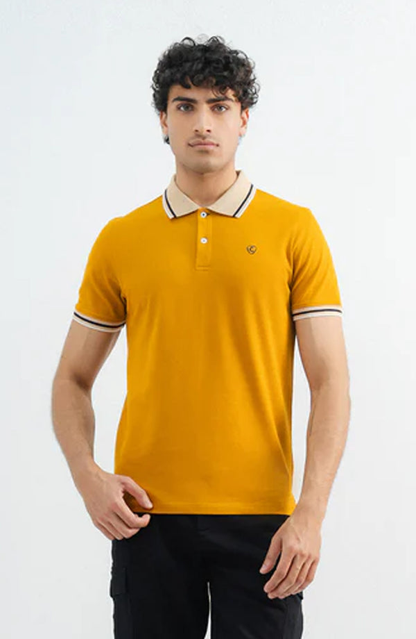 Stretch Mustard Polo Shirt