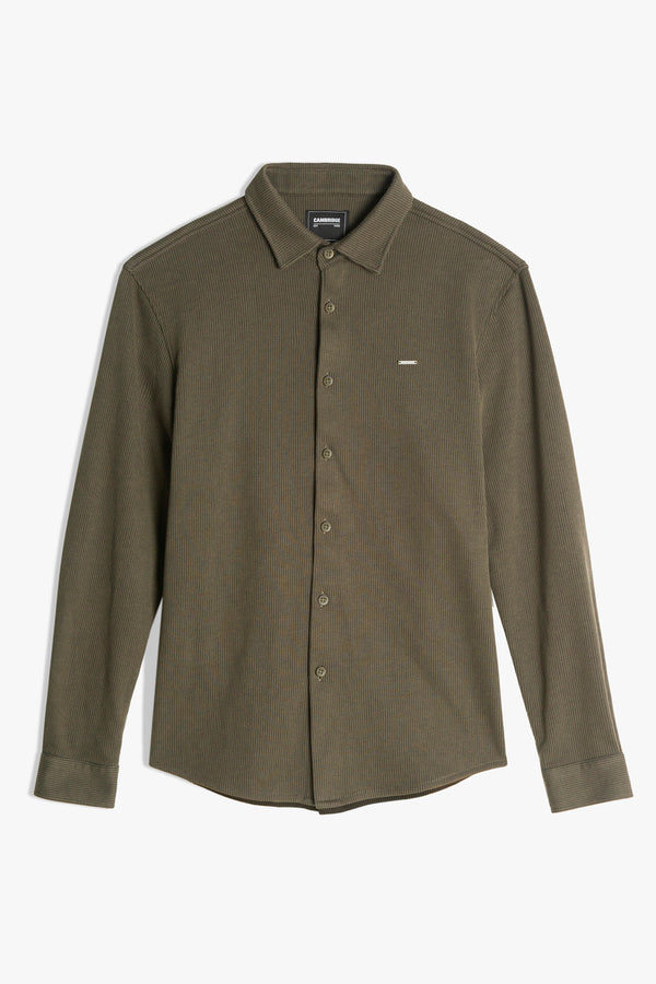 TEXTURED RIB BUTTON SHIRT