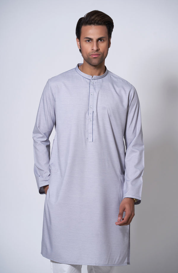 Grey Embroidered Kurta