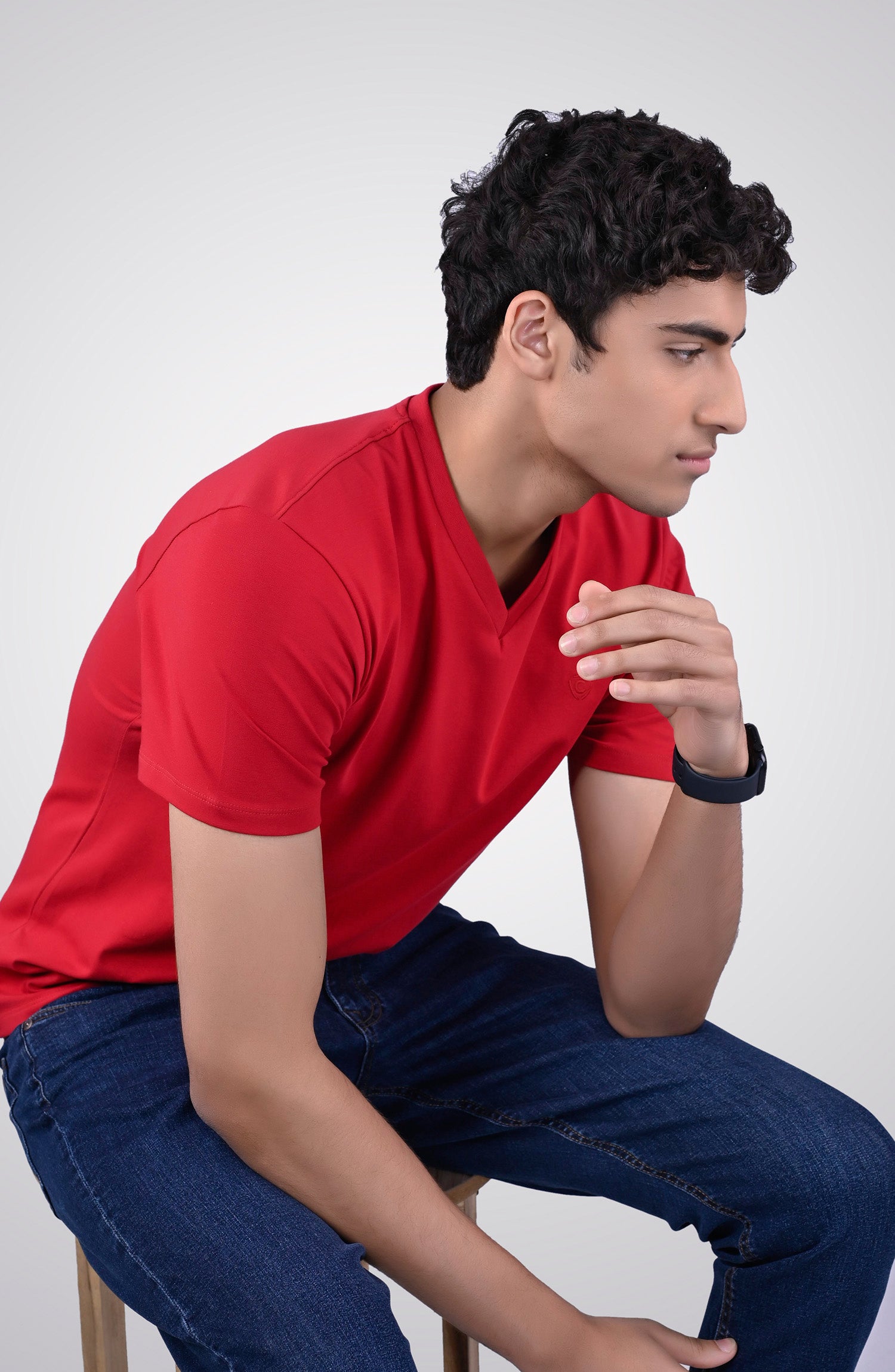 Solid V-Neck T-Shirt