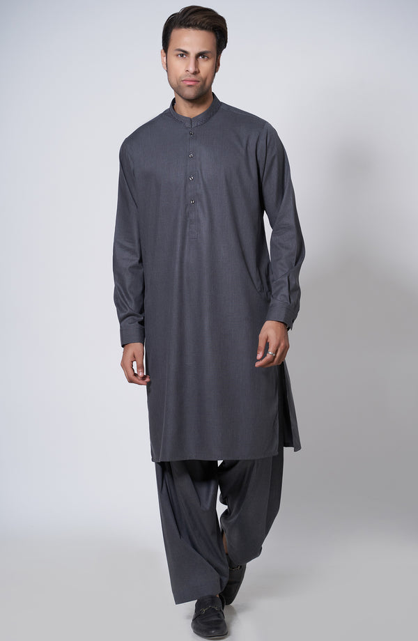 CHARCOAL EMBROIDERED SUIT