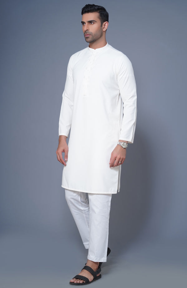 Cream Embroidered Kurta