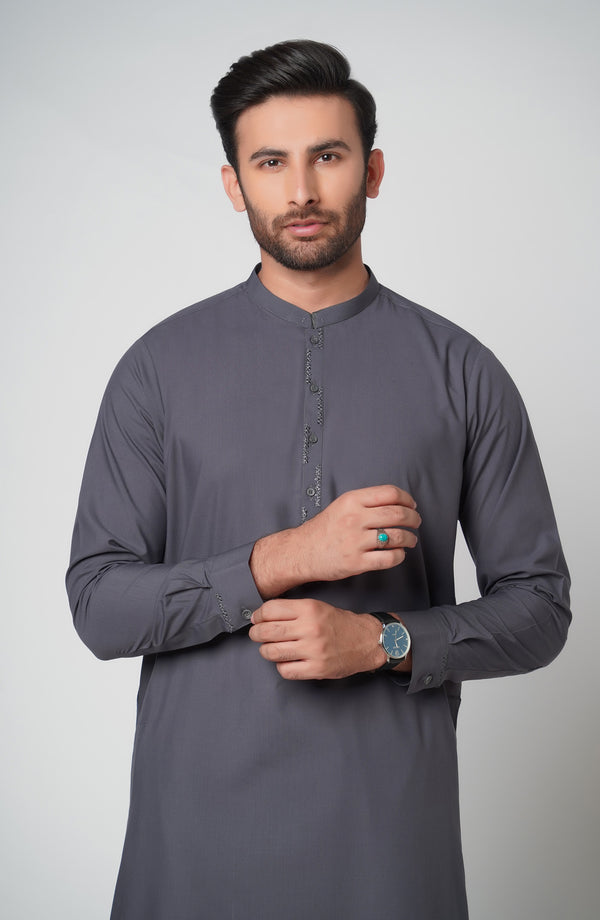 Dark Grey Fancy Kurta Shalwar