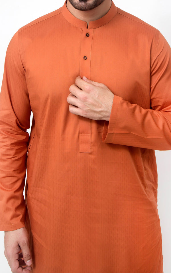 COTTON KURTA-RUST (4681825419350)