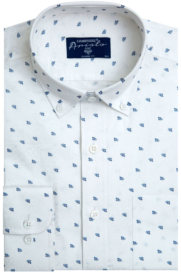 Cherry Leaf Jacquard White Shirt