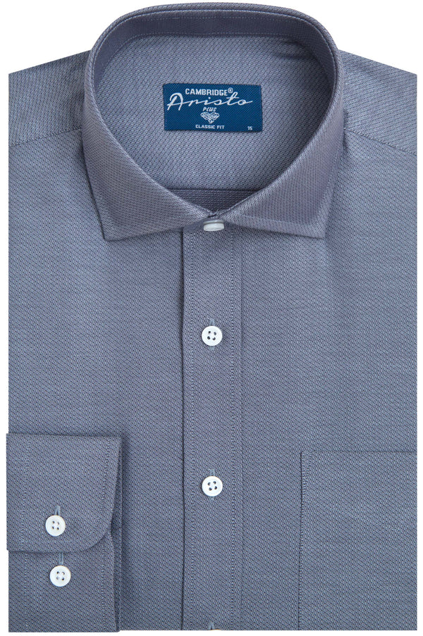 Grey Geometric Dobby Shirt