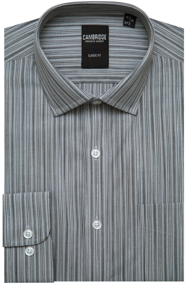 Grey Barcode Stripes Shirt