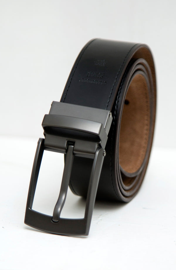 Black and Brown Reversible Leather Belt