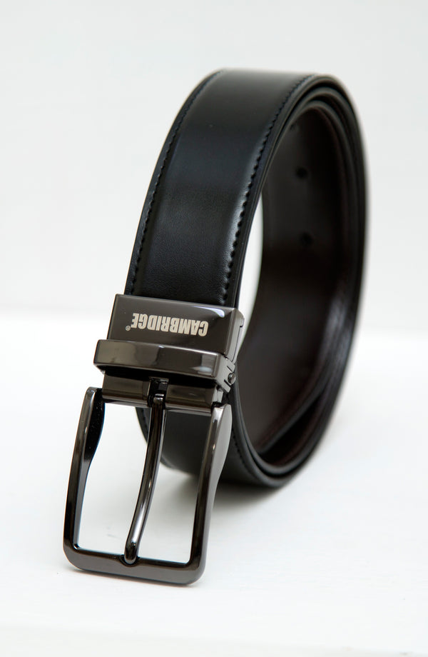 Black and Brown Reversible Leather Belt