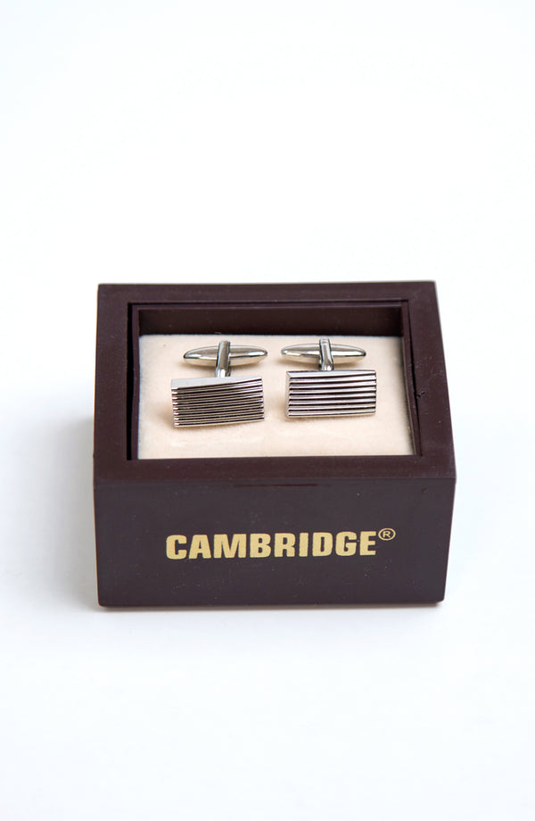 Classic Silver Lines Cufflinks