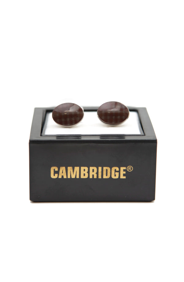 Brown Plaid Cufflinks