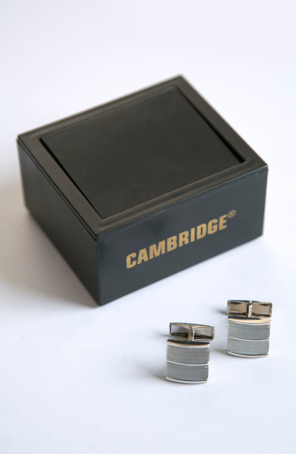Grey Silver Cufflinks