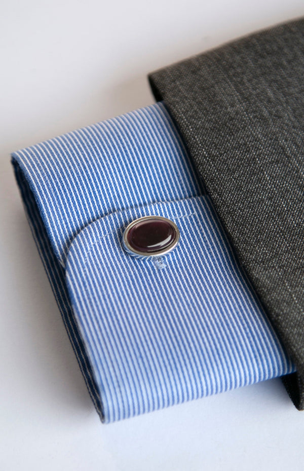 Dark Brown Oval Cufflinks