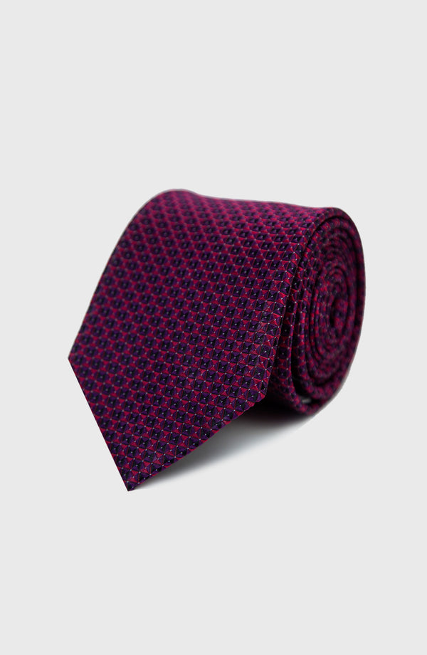Fuchsia Geometric Tie