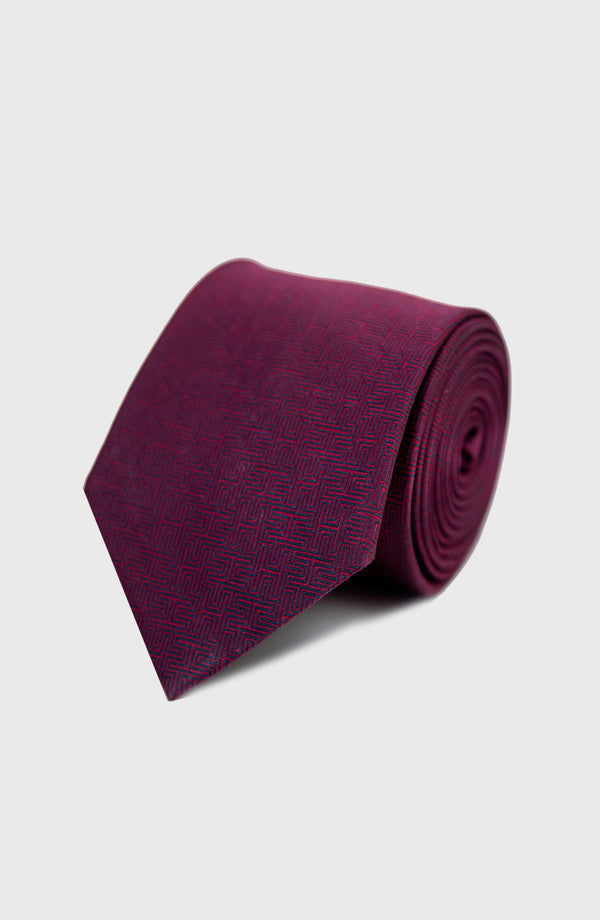 Fuchsia Geometric Tie