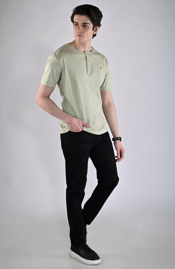 Green Three Button Logo T-Shirt