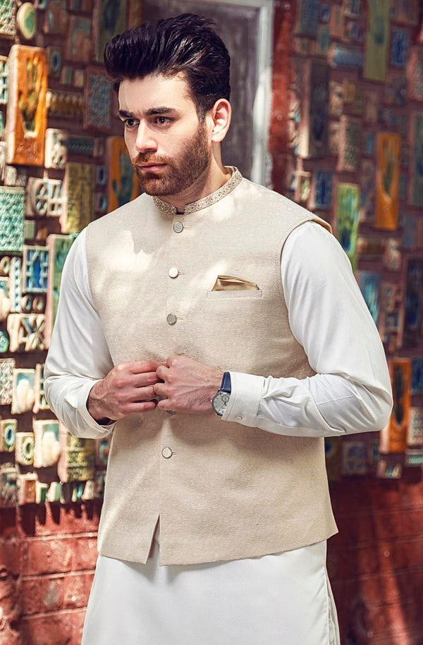 Embroidered Jamawar Waistcoat